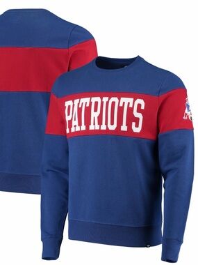 Men's '47 Royal New England Patriots Interstate Throwback Sweatshirt